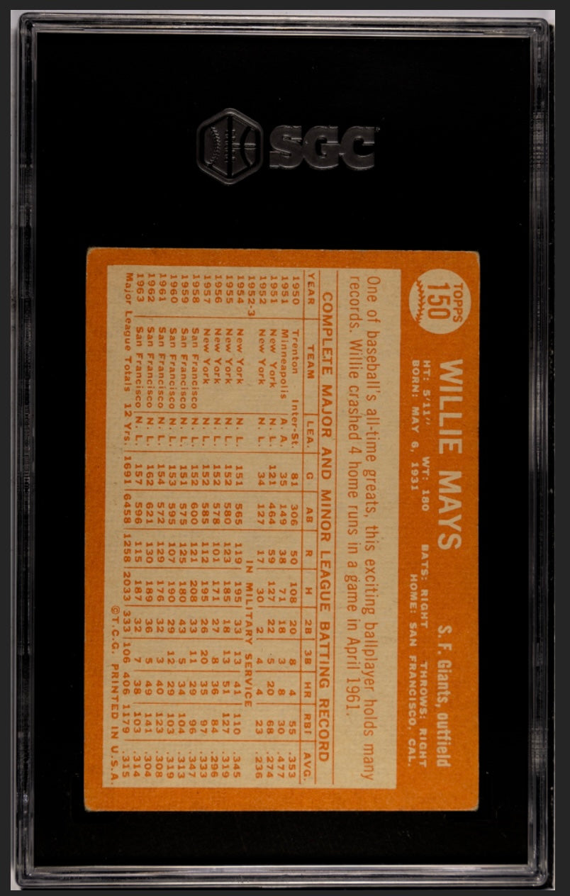 Willie Mays 1964 Topps SGC 4