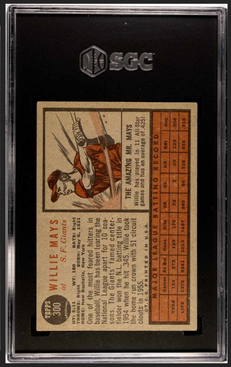 Willie Mays 1962 Topps SGC 3.5
