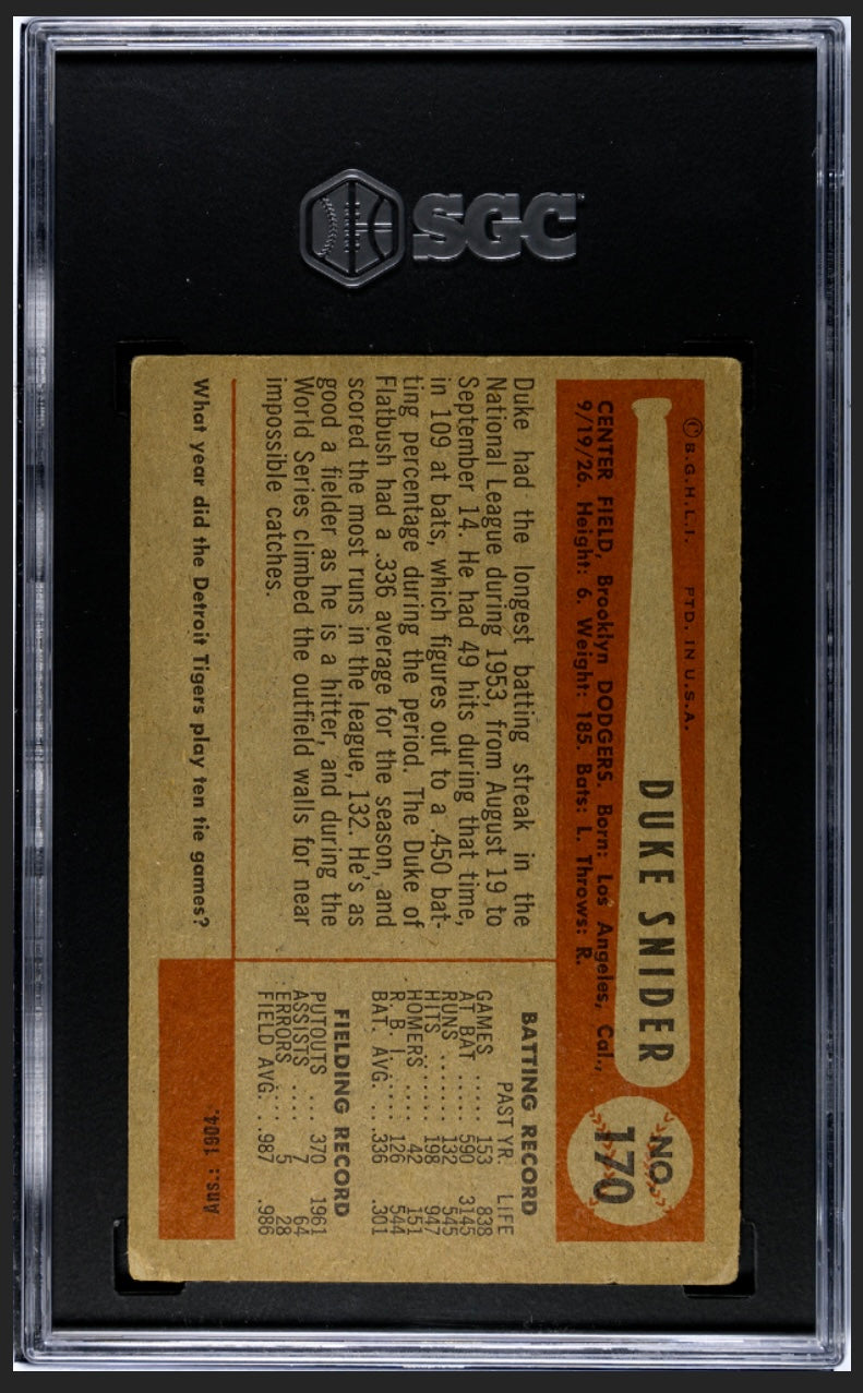 Duke Snider 1954 Bowman SGC 4