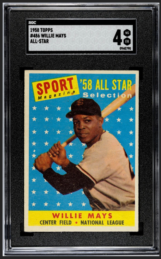 Willie Mays 1958 Topps All Star SGC 4