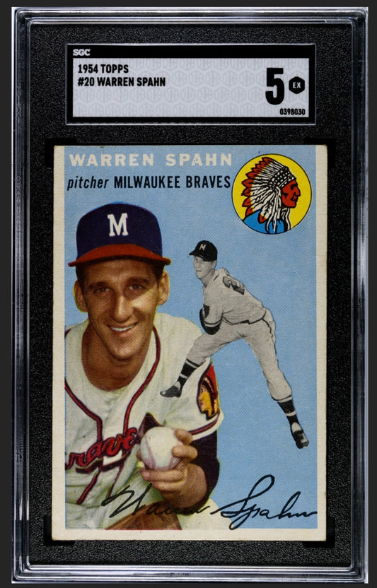 Warren Spahn 1954 Topps SGC 5