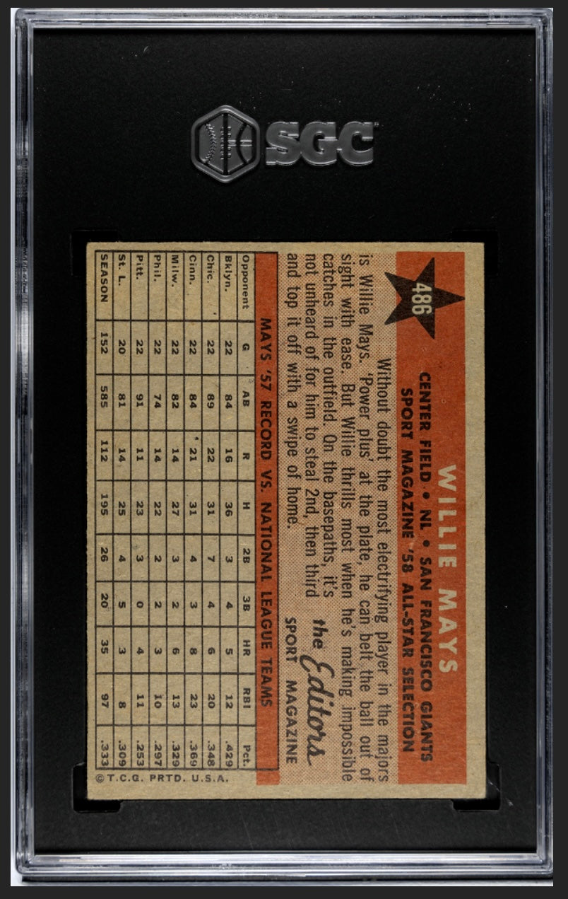 Willie Mays 1958 Topps All Star SGC 4.5