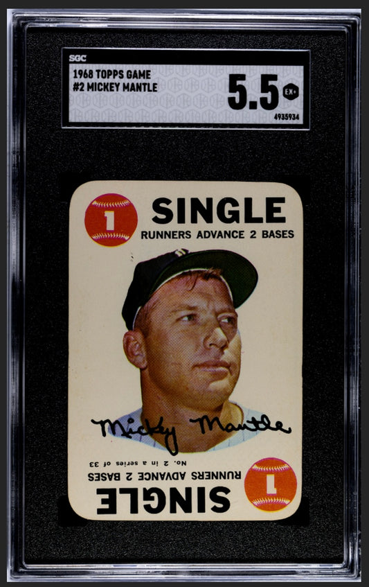 Mickey Mantle 1968 Topps Game SGC 5.5