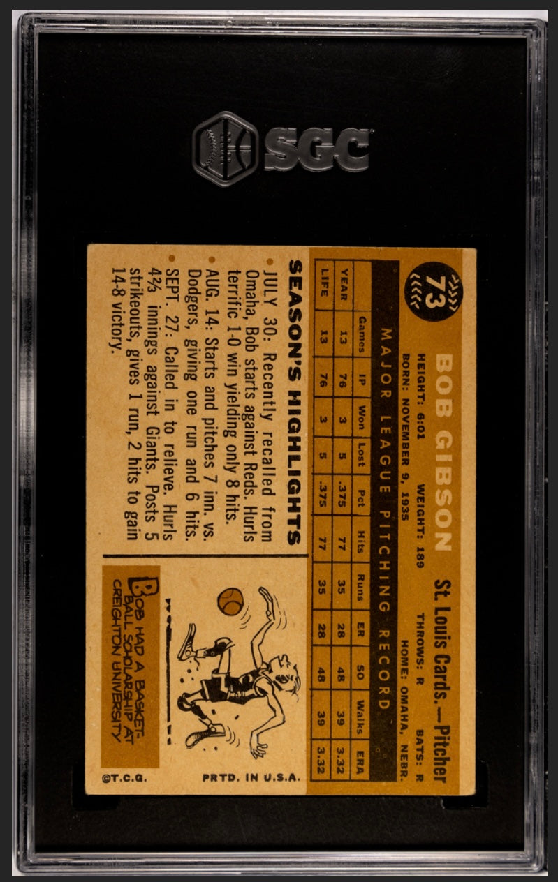 Bob Gibson 1960 Topps SGC 5
