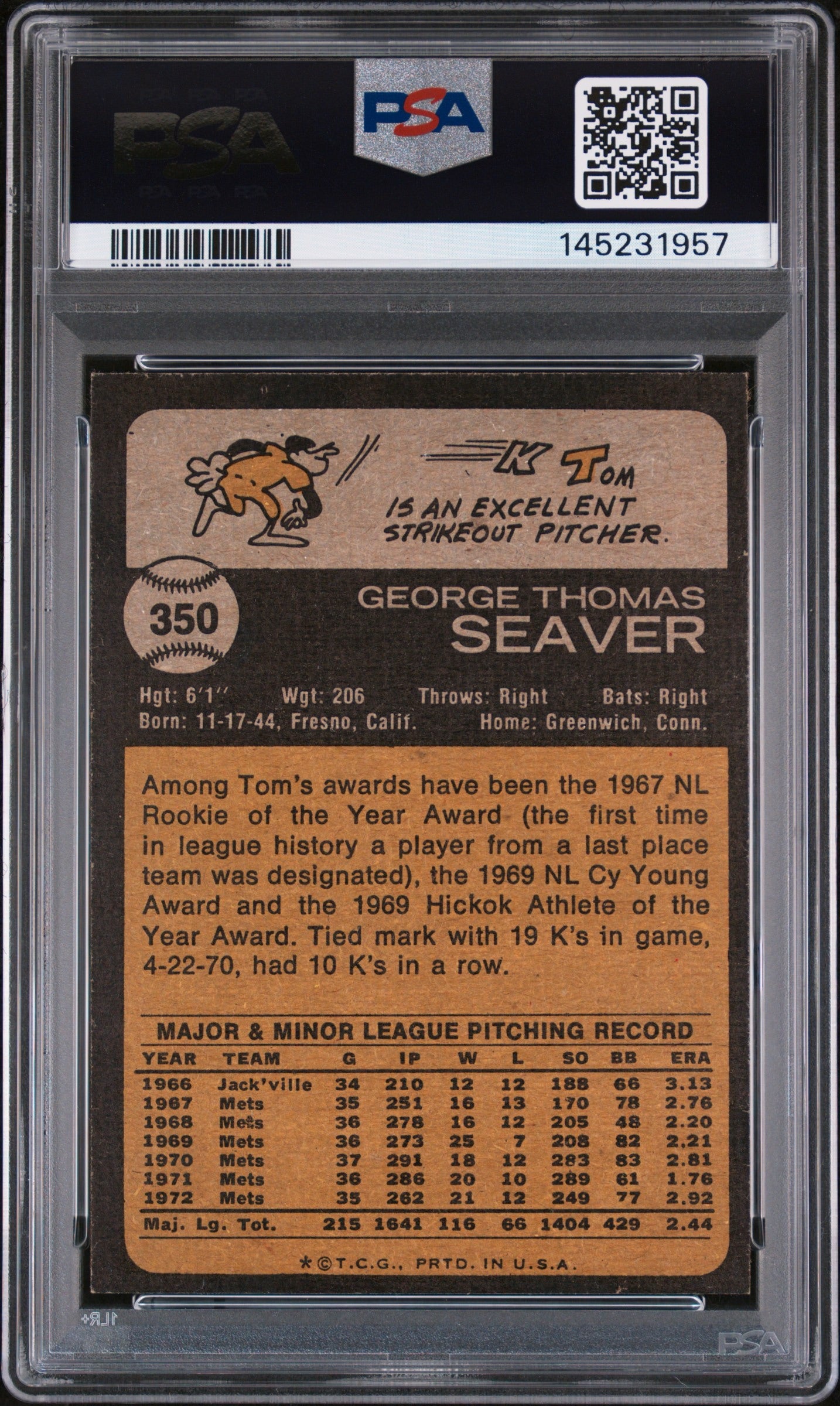 Tom Seaver 1973 Topps PSA 5