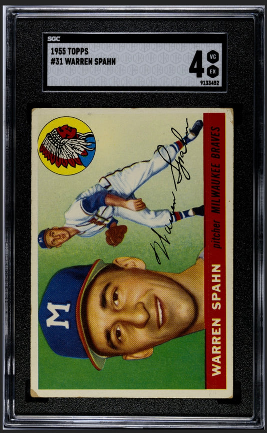 Warren Spahn 1955 Topps SGC 4