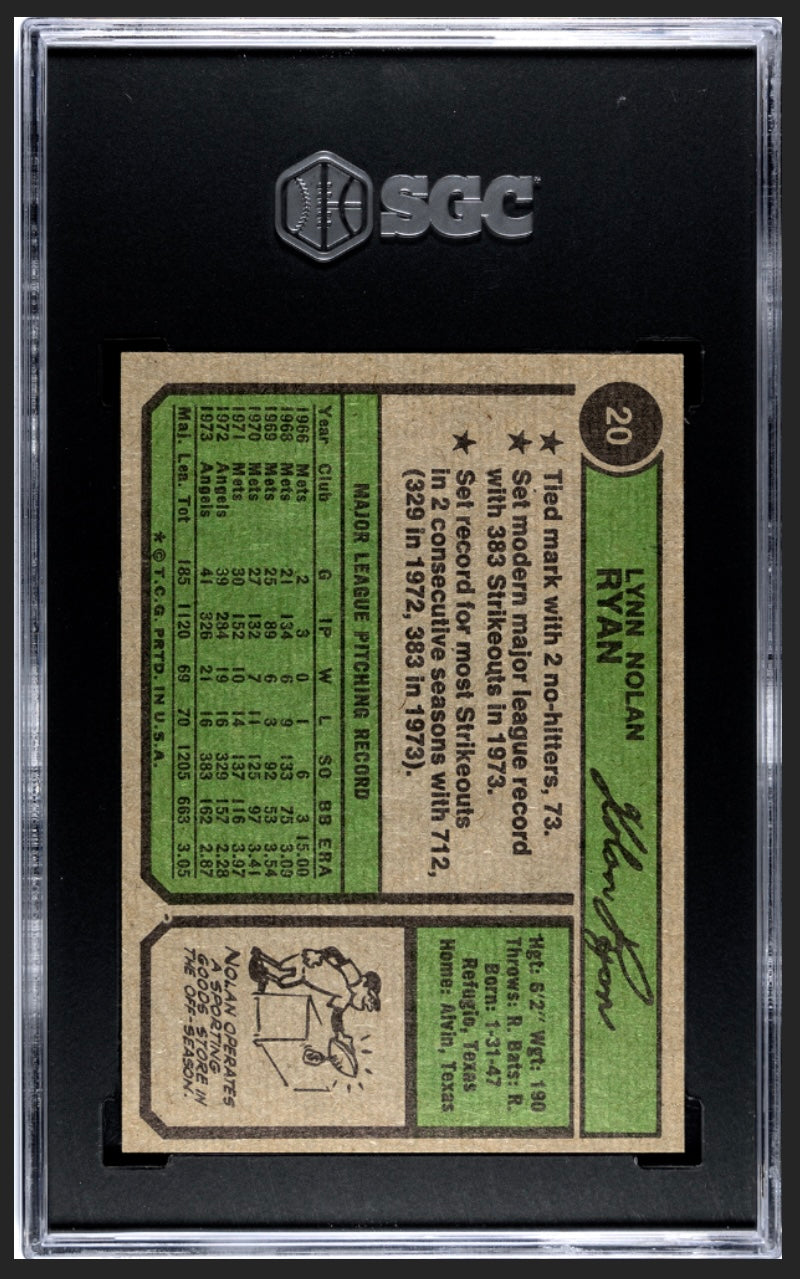 Nolan Ryan 1974 Topps SGC 7