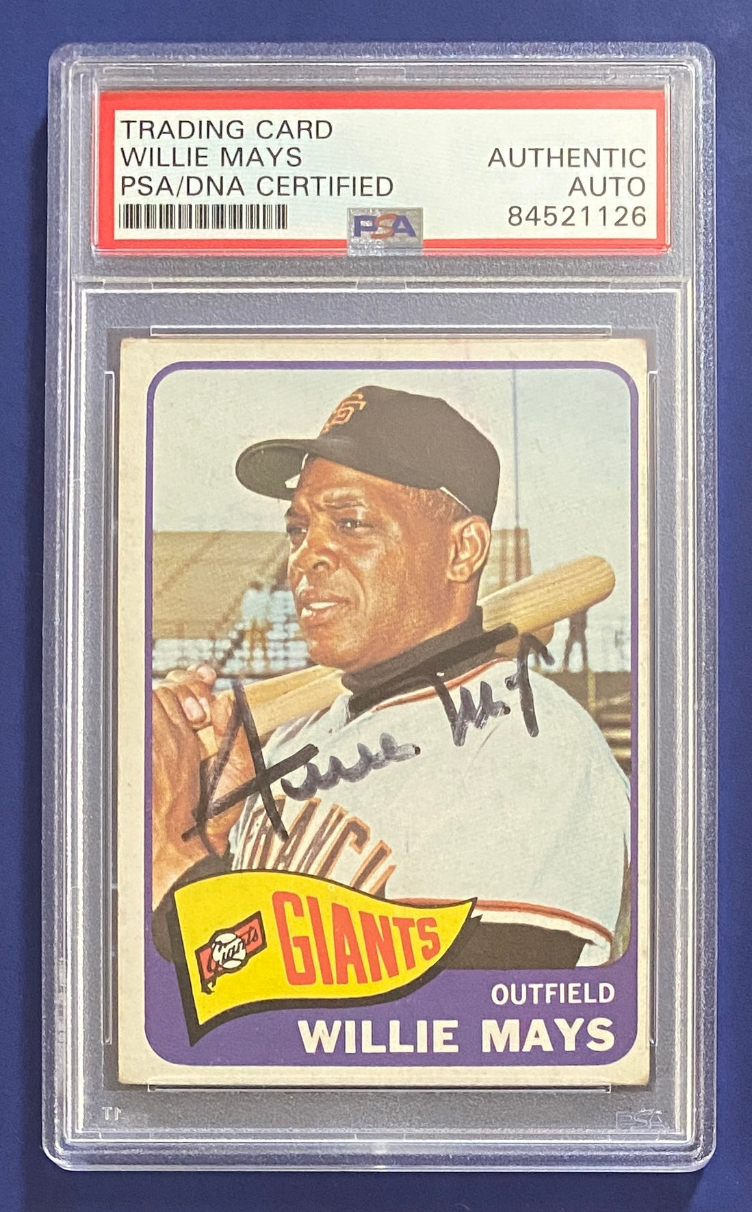 Willie Mays 1965 Topps PSA Authentic Auto