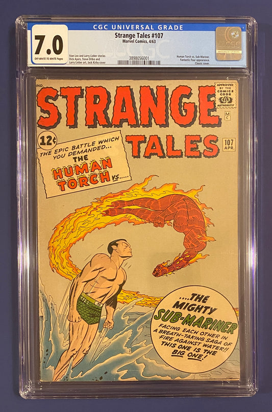 Strange Tales #107 1963 CGC 7 New Slab High Grade Iconic Classic Cover-Possible Movie Now Sub-Mariner Is In MCU