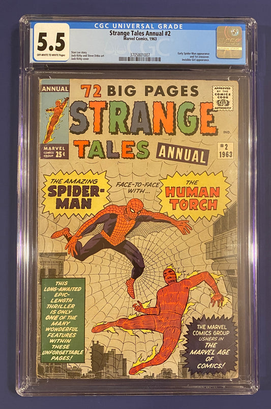 Strange Tales Annual #2 1963 CGC 5.5 New Slab 1st Spidey Crossover Outside The Amazing Spider-Man Series