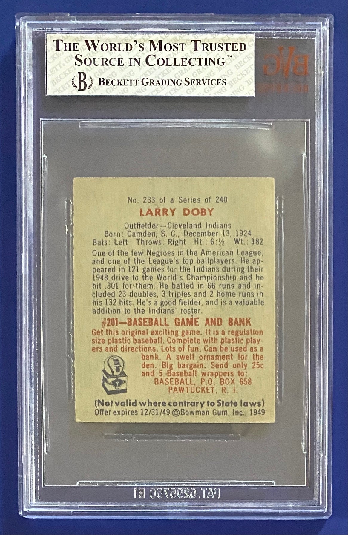 Larry Doby RC 1949 Bowman BVG 5