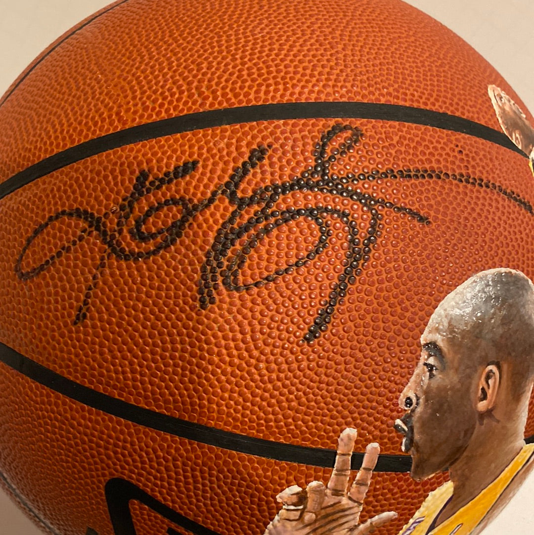 Kobe Bryant Signed Hand Painted By (Only Brushes used) Top Sports Artist Basketball PSA!