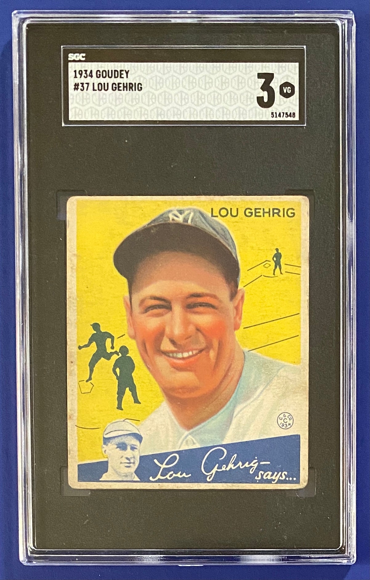 Lou Gehrig 1934 Goudey SGC 3