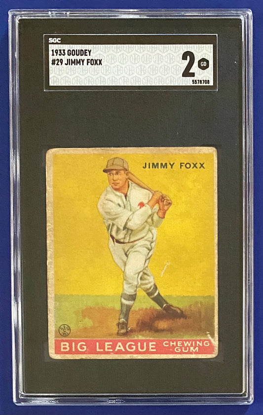 Jimmy Foxx RC 1933 Goudey #29 SGC 2