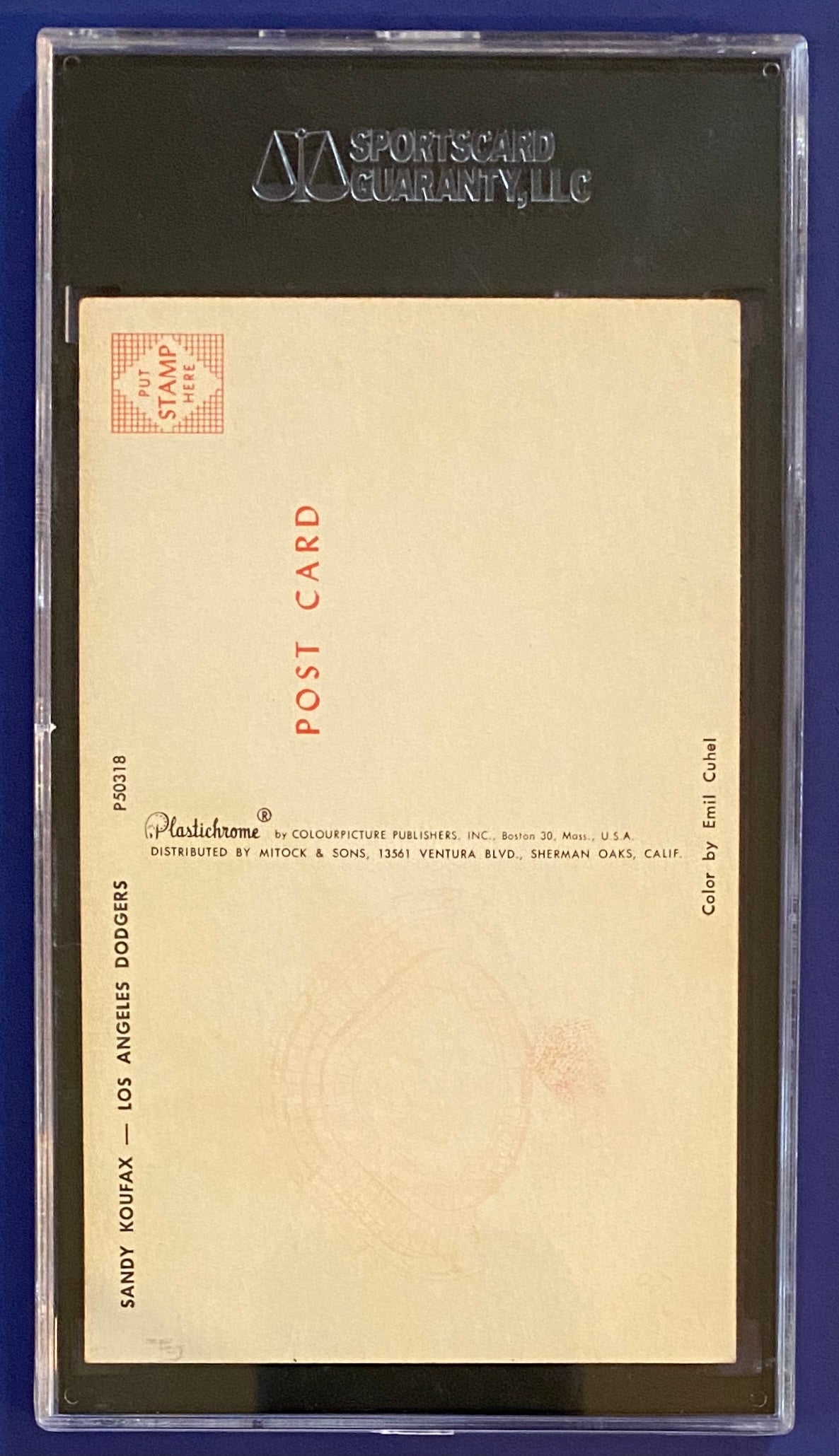 Sandy Koufax 1962-65 L.A. Dodgers PC SGC 3